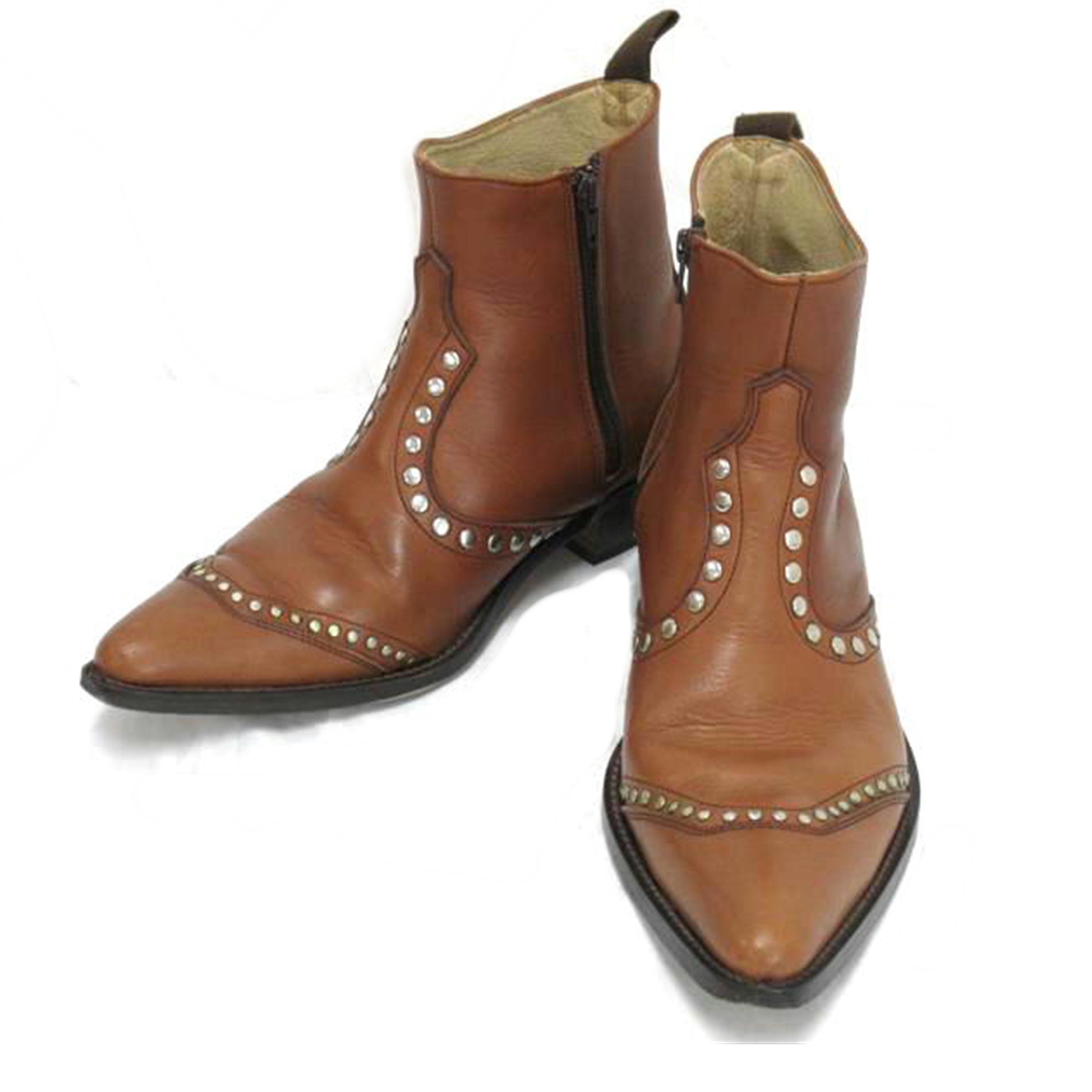 TRSKER＇S/メンズウエスタンスタッズブーツ／ミディアムブラウン/14309//ABランク/63