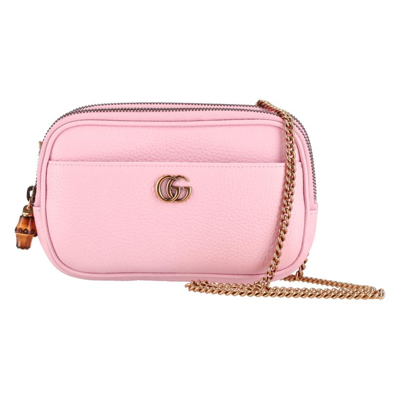 GUCCI グッチ/GGマーモント　ダブルGバンブーチェーンショルダー/772778//214*/Aランク/09