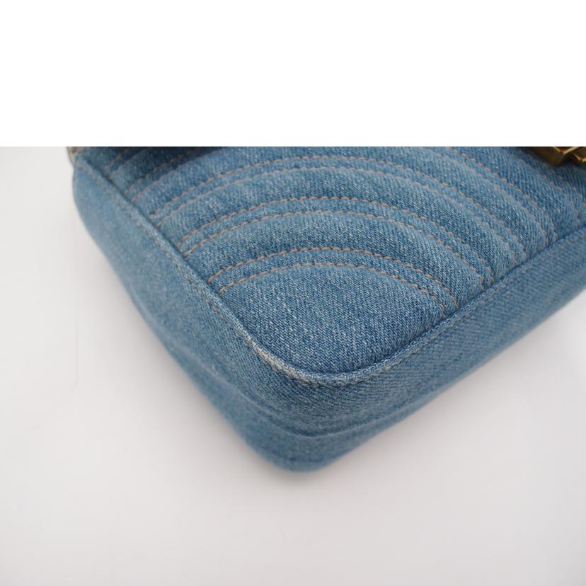 GUCCI グッチ/GGマーモントキルティングショルダー／デニム/443497//498***/Aランク/69