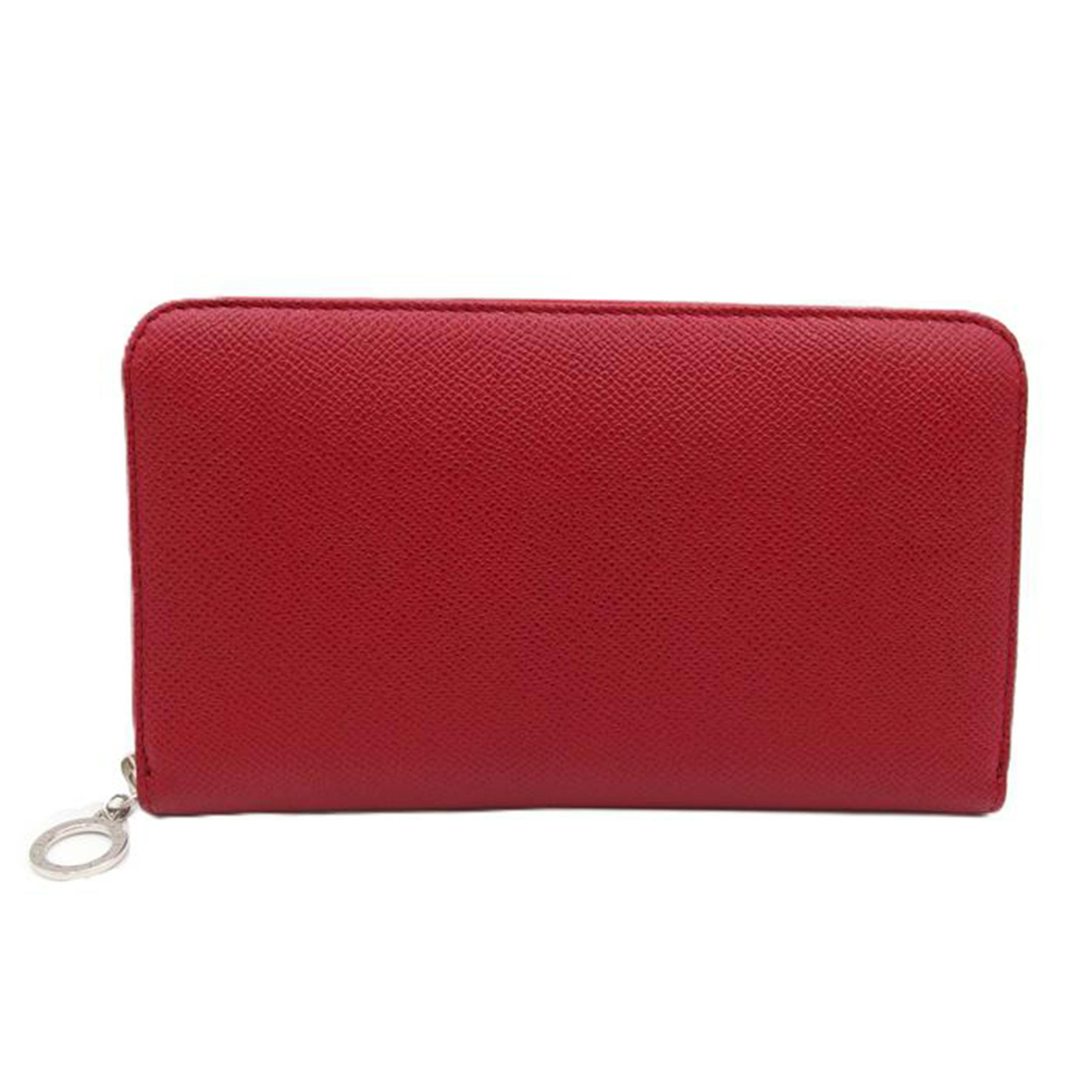 BVLGARI ブルガリ/ラウンドファスナー長財布／ルビレッド/37340//Aランク/88