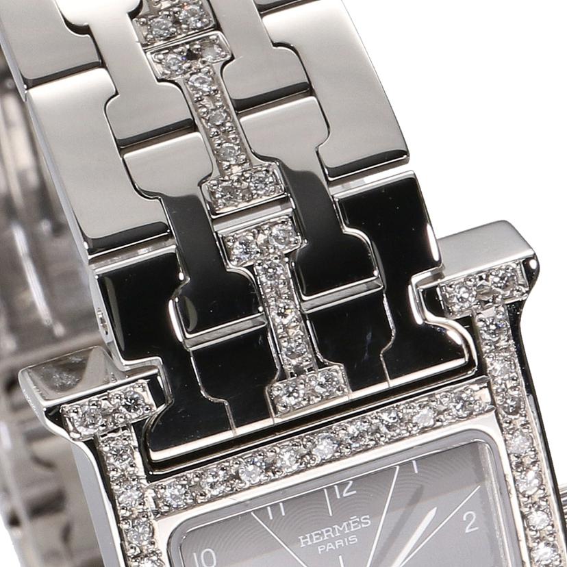 HERMES エルメス/Hウォッチ／クォーツ／アフターダイヤベゼル/HH1.210//156****/Aランク/76