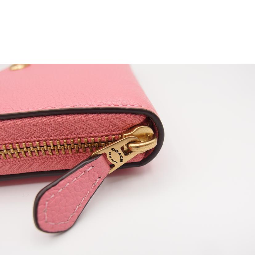 COACH コーチ/アコーディオンジップウォレット／レザー／ピンク/CC489//L22**/ABランク/04