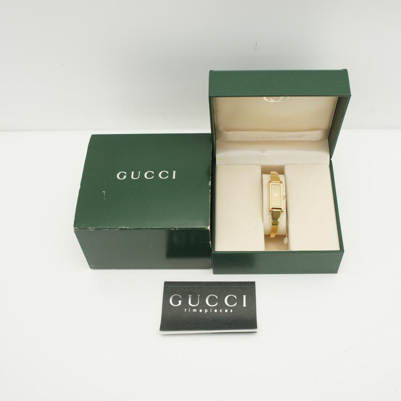GUCCI グッチ/スクエアバングルウォッチ・ゴールド／クオーツ/1500L//043****/Aランク/06