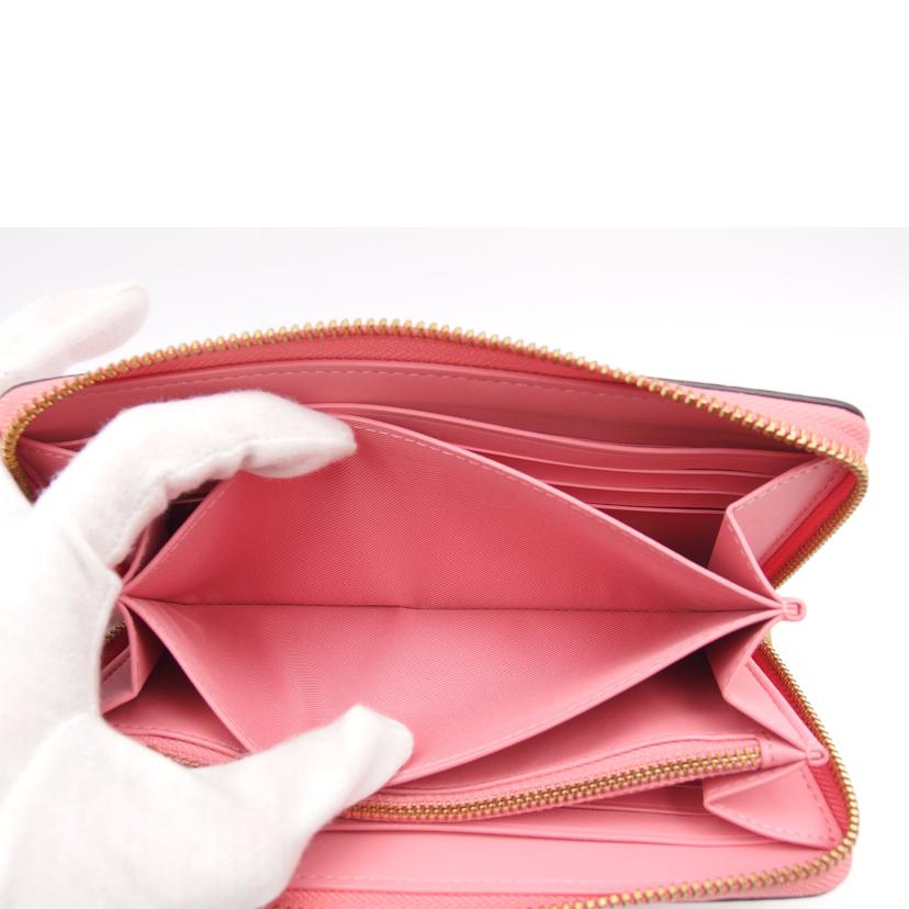 COACH コーチ/アコーディオンジップウォレット／レザー／ピンク/CC489//L22**/ABランク/04