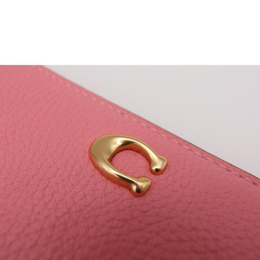 COACH コーチ/アコーディオンジップウォレット／レザー／ピンク/CC489//L22**/ABランク/04