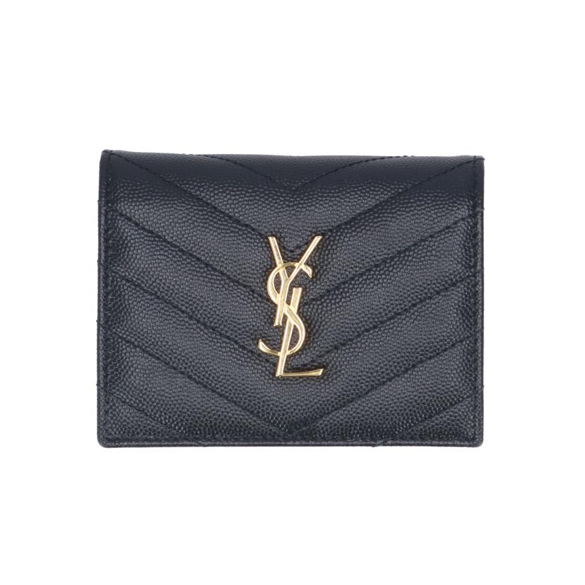 SAINT　LAURENT サンローラン/ロゴグラム／二つ折りウォレット／ブラック/668290//042*/Aランク/18