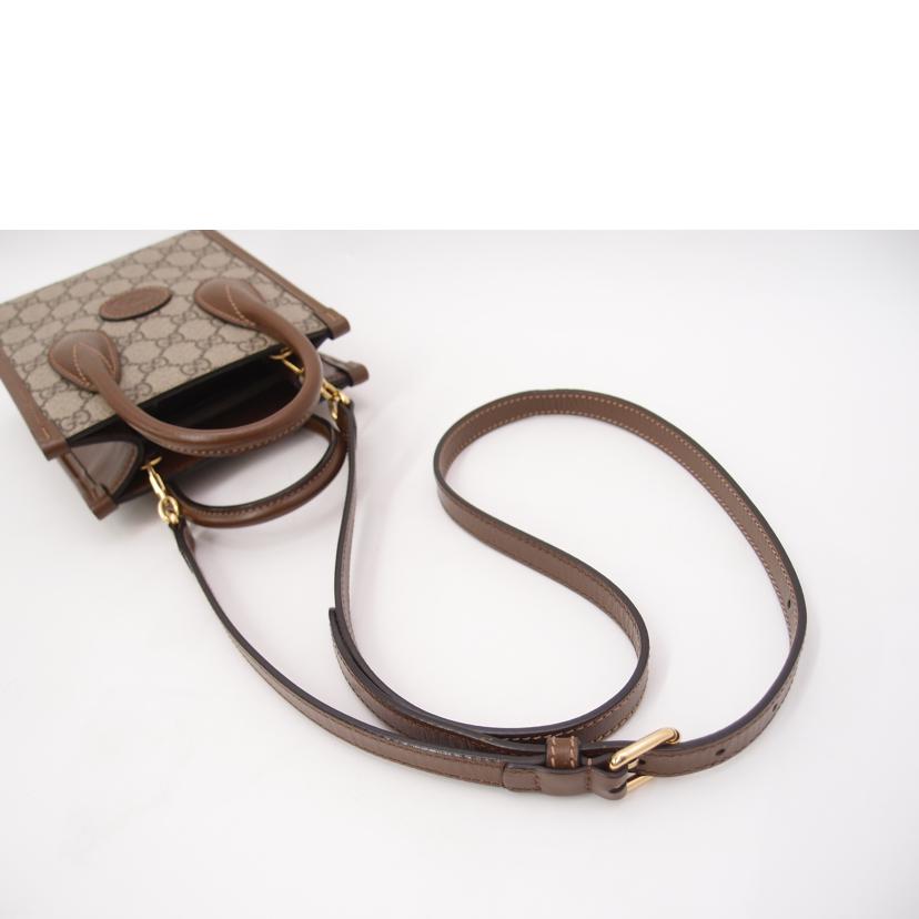 GUCCI グッチ　/GGスプリームインターロッキングGミニ2wayトート／ブラウン/671623//525***/Aランク/69