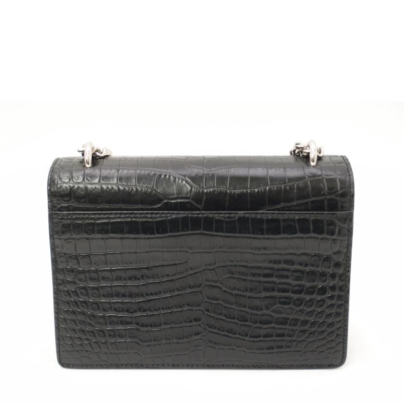 SAINT　LAURENT サンローラン/クロコ調チェーンウオレット／ブラック//Aランク/69