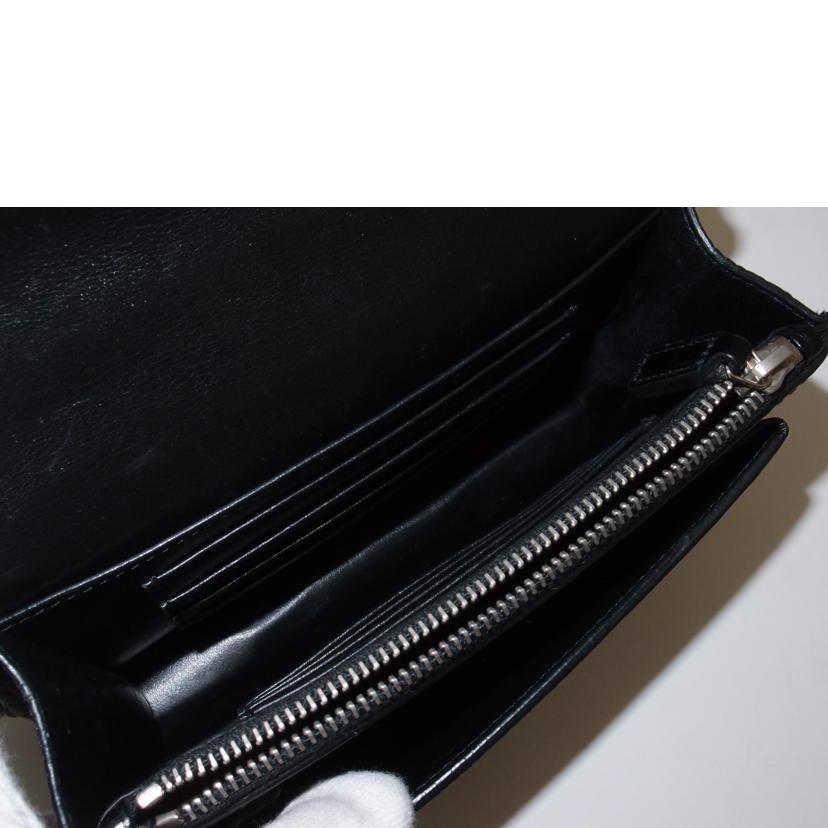 SAINT　LAURENT サンローラン/クロコ調チェーンウオレット／ブラック//Aランク/69