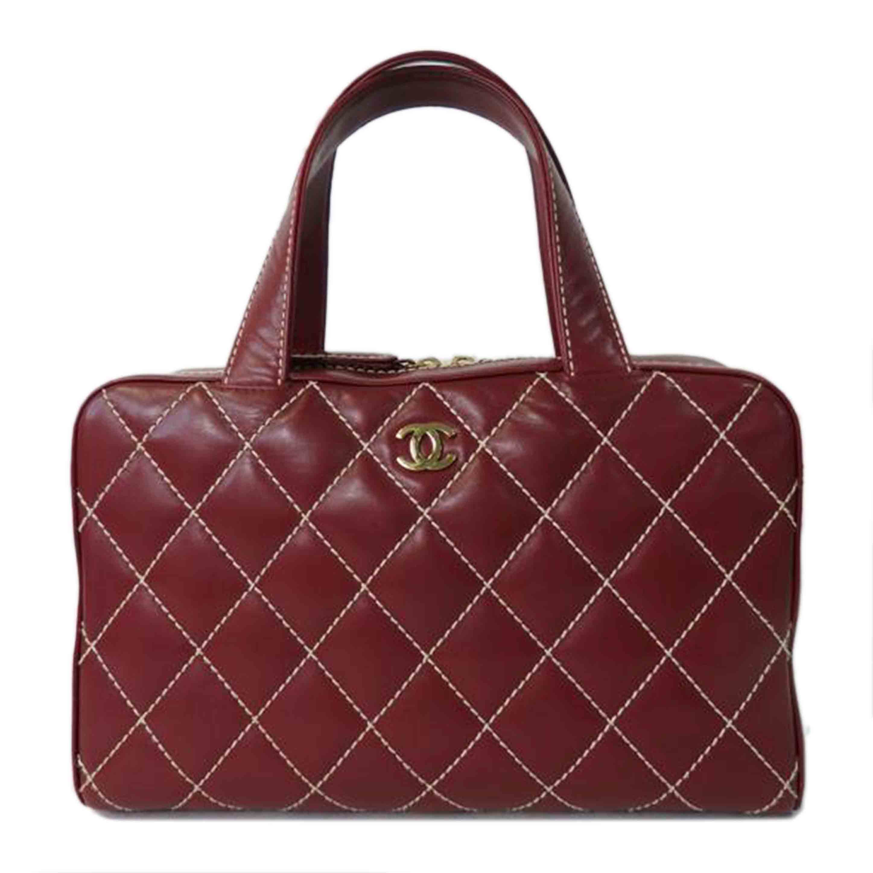 CHANEL シャネル/ココマーチ／ワイルドステッチハンドバッグ／ボルドー/A18121//741****/Bランク/84