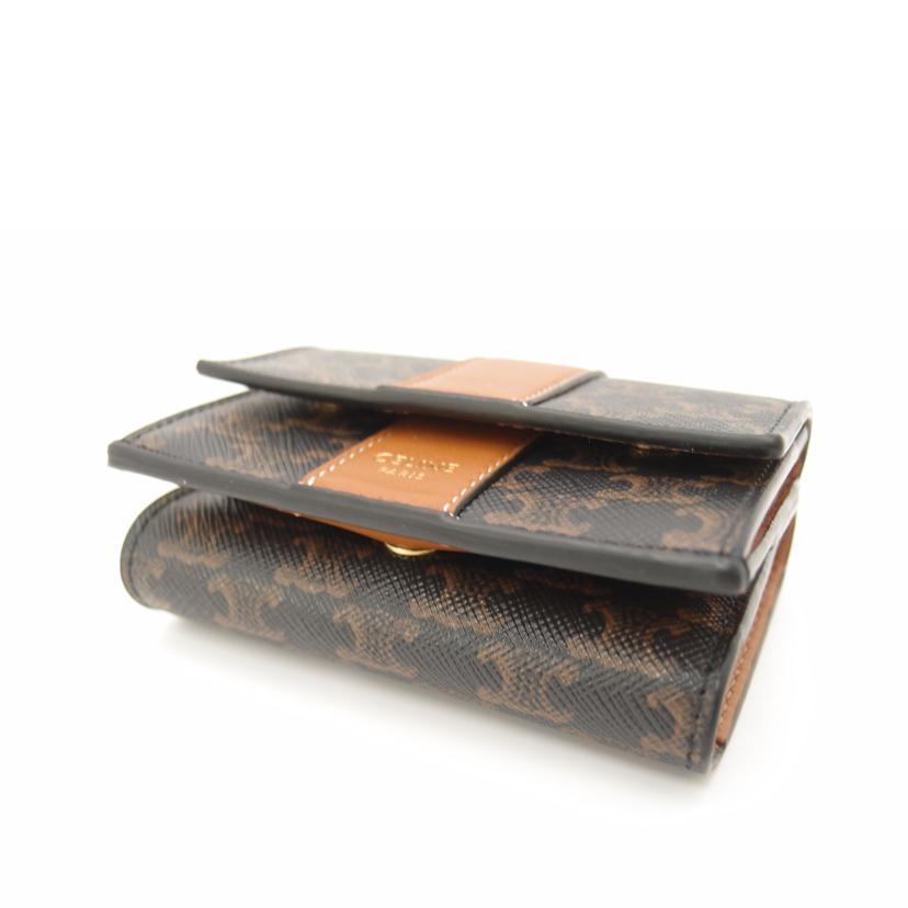 CELINE セリーヌ/トリオンフフォールデッドコンパクト財布／ブラウン/10D722BZ9//SAランク/69