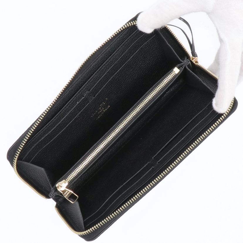 LOUIS VUITTONルイ・ヴィトン/ポルトフォイユ・クレマンス　ブラック　ベージュ／　モノグラム・アンプラント/M82338//RFI****/ABランク/93