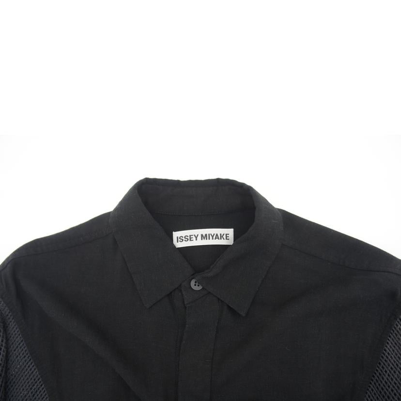 ISSEY　MIYAKE イッセイミヤケ/袖透かし編みカットソー／ブラック//ABランク/18
