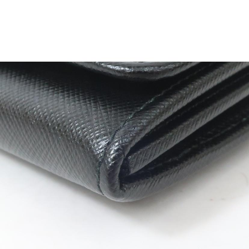 PRADA/サフィアーノ　Wホック長財布　ブラック/1MH132//Sランク/65