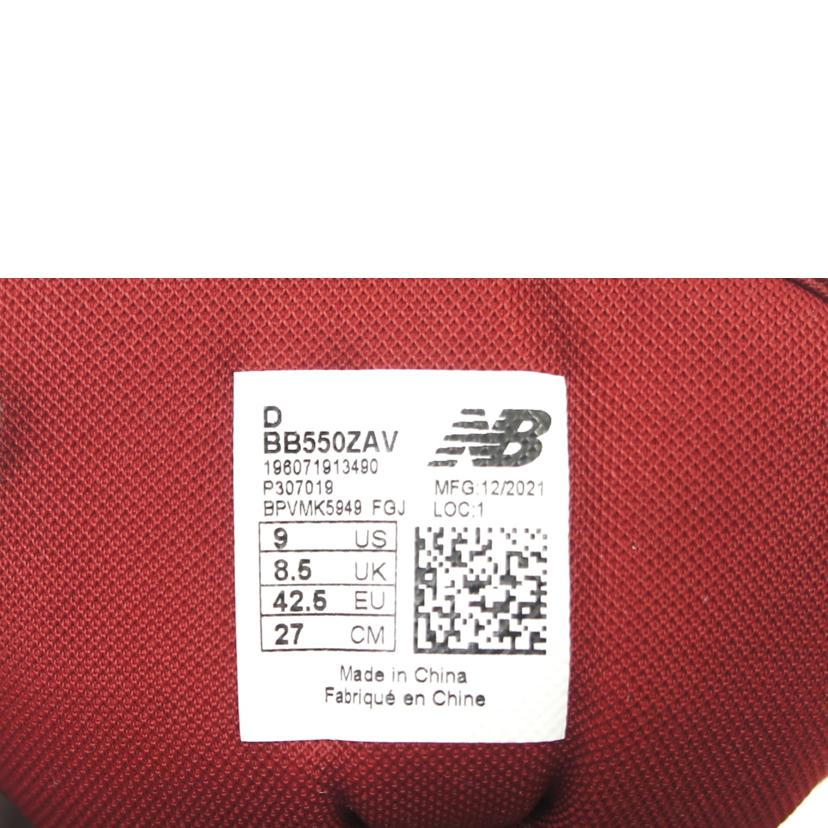 NB ニューバランス/550／ホワイト／ピンク／ブルー/BB550ZAV//ｻｲｽﾞ:27cm/Aランク/75