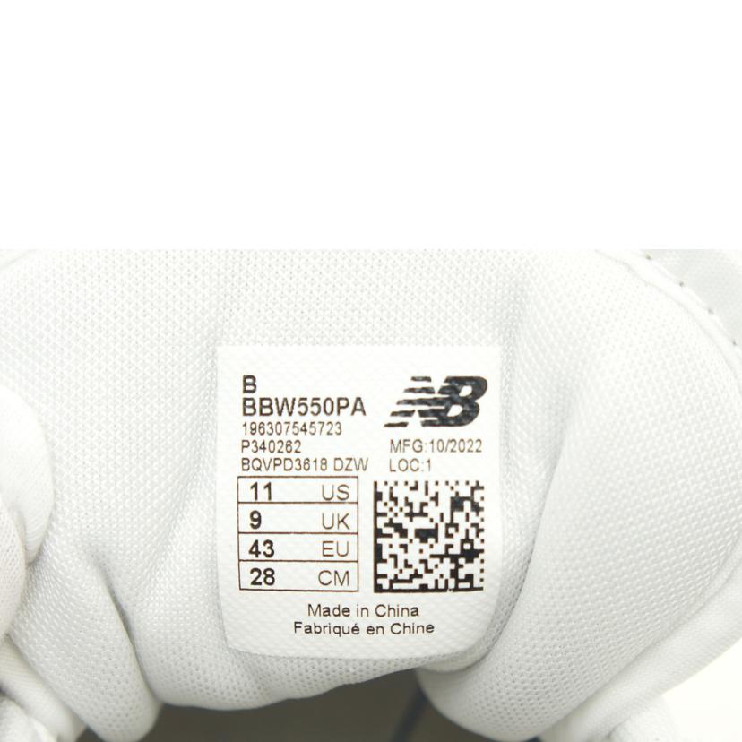 NB ニューバランス/550／ホワイト/BBW550PA//ｻｲｽﾞ:28cm/Aランク/75