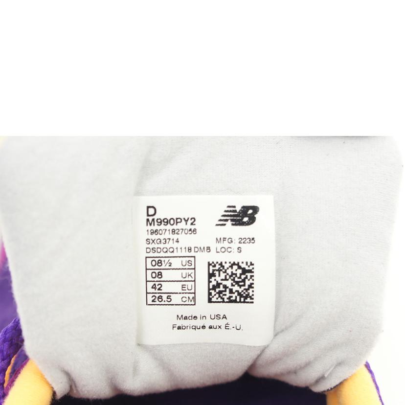 NB ニューバランス/990V2／ピンク／パープル/9264752344404//ｻｲｽﾞ:26.5cm/ABランク/75