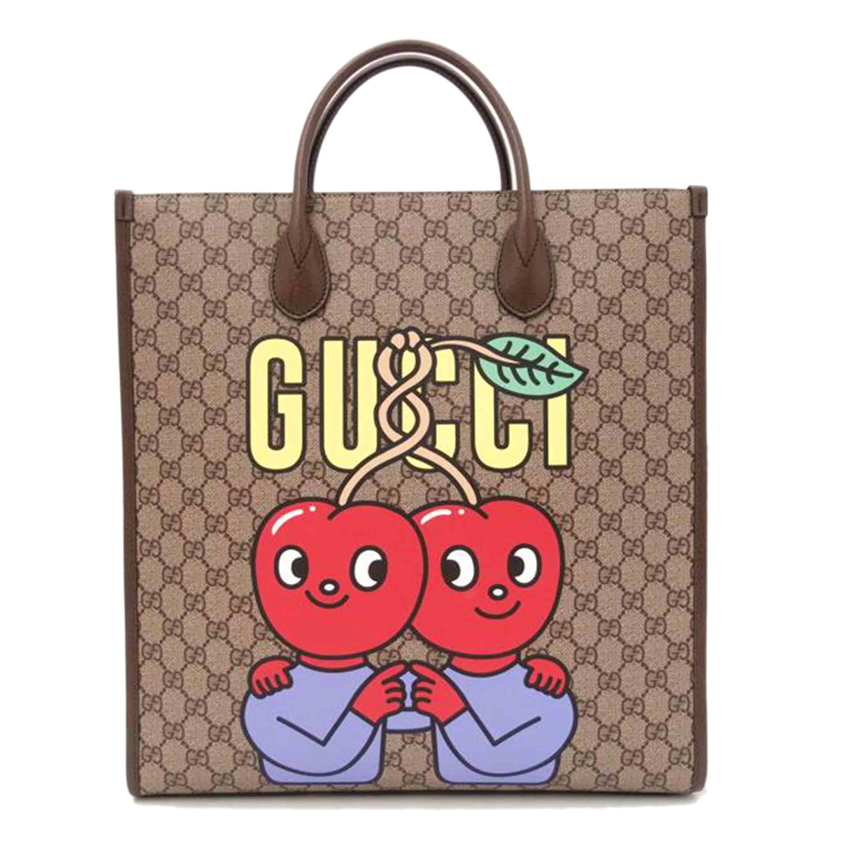 GUCCI グッチ/GGスプリームチェリープリント2wayトート／ブラウン/703264//493***/Aランク/69
