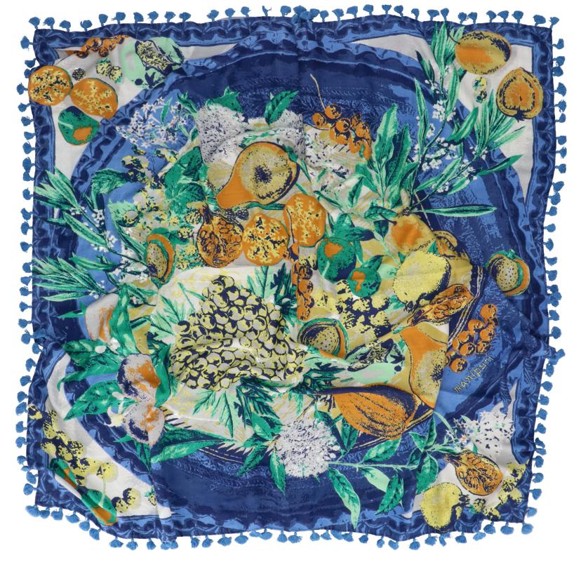 manipuri マニプリ/ウール×シルク大判フリンジストール//Aランク/76