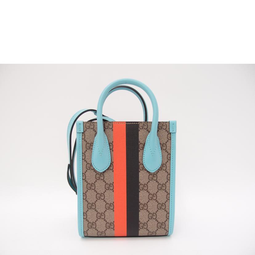 GUCCI グッチ/GGスプリームインターロッキングGミニ2wayトート／ブルー系/671623//520***/SAランク/69