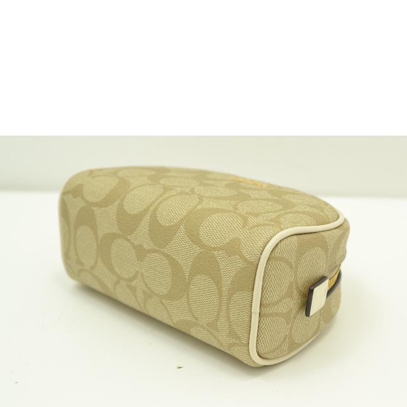 COACH/シグネチャーコスメポーチ／ライトベージュ/CA825//B22**/Aランク/75