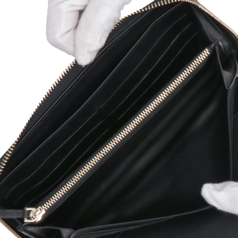 VERSACE ヴェルサーチ/ヴェルサーチラウンドファスナー長財布／ブラック//ABランク/75