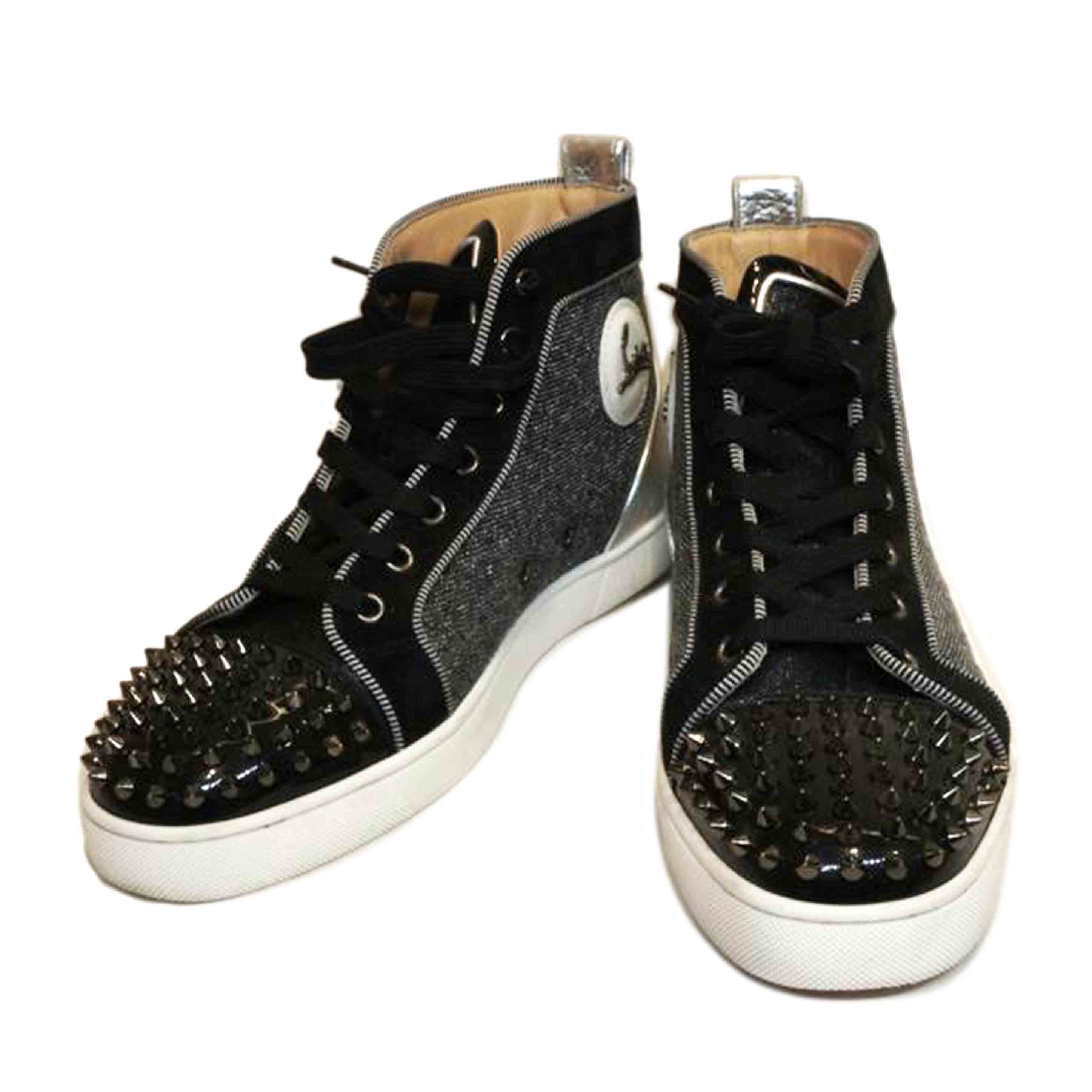 C．Louboutin クリスチャンルブタン/スパイクスタッズトゥハイカットスニーカー//ABランク/92