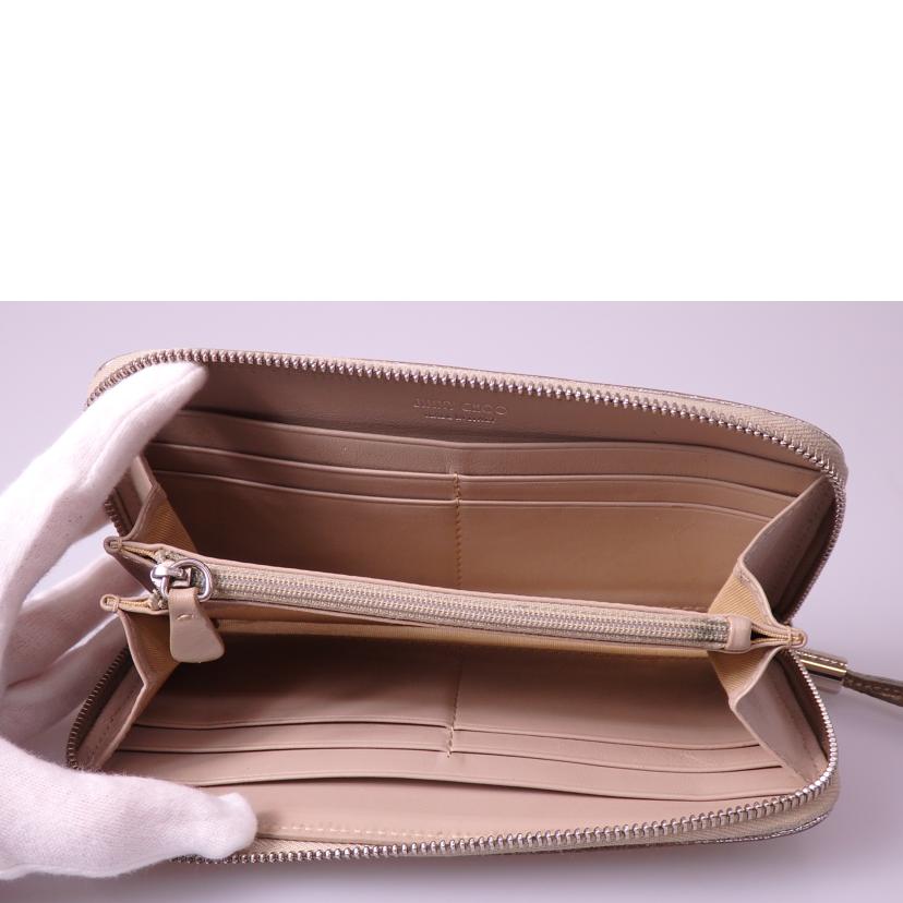 JIMMY　CHOO ジミーチュウ/スタースタッズラウンドファスナー長財布／シルバー//Bランク/76
