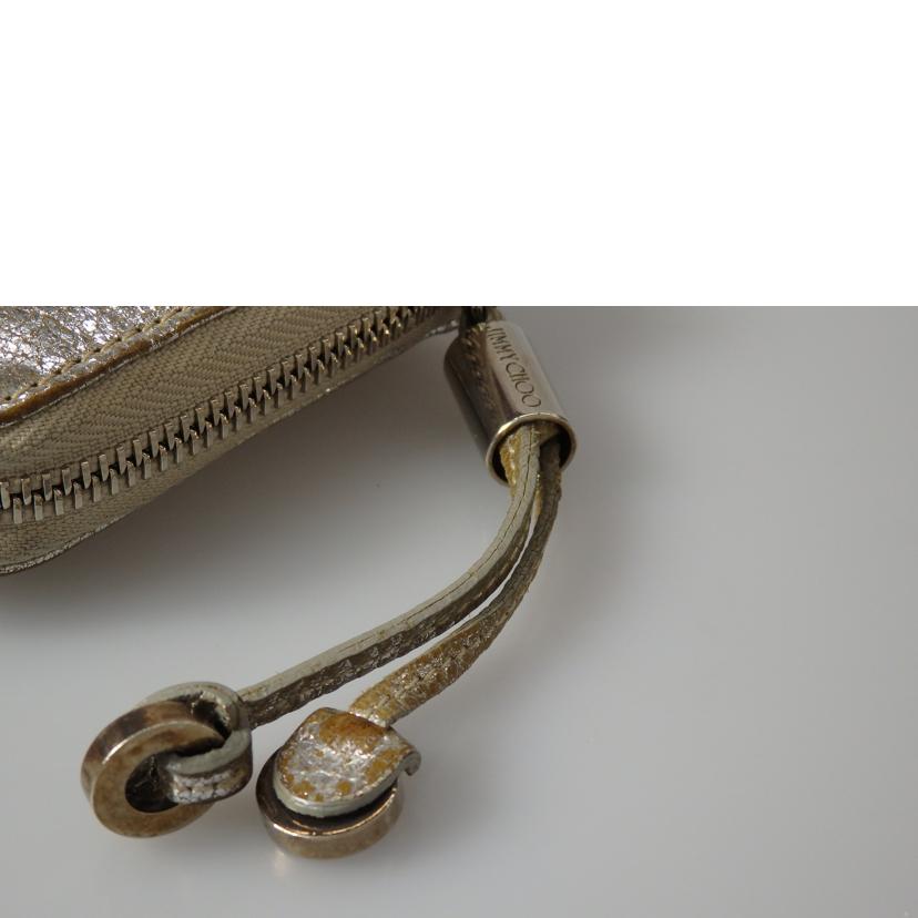 JIMMY　CHOO ジミーチュウ/スタースタッズラウンドファスナー長財布／シルバー//Bランク/76