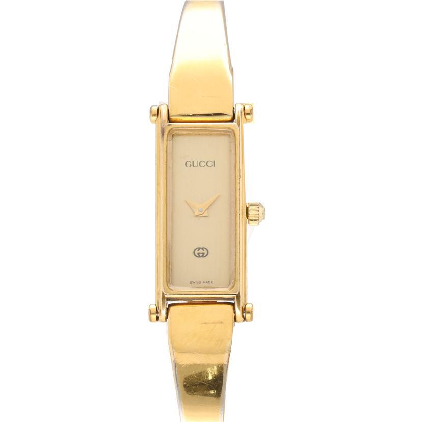 GUCCI グッチ/スクエアバングルウォッチ／ゴールド文字盤／クォーツ/1500//017****/Bランク/18