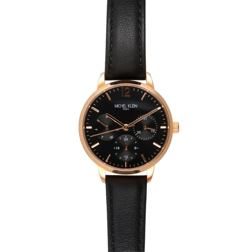 MICHEL　KLEIN ミッシェルクラウン/ブラック文字盤／アナログウォッチ／クォーツ/MK-16020//Aランク/18