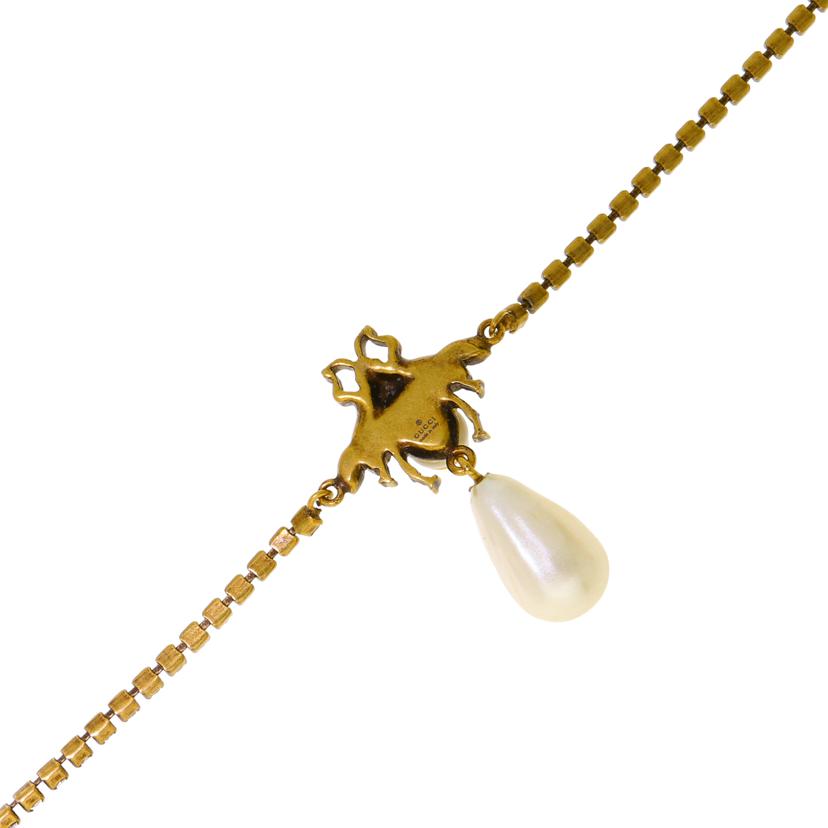 GUCCI グッチ/インターロッキングG／bee　フェイクパールブレス/ｻｲｽﾞ:15-18//1830FI/ABランク/91