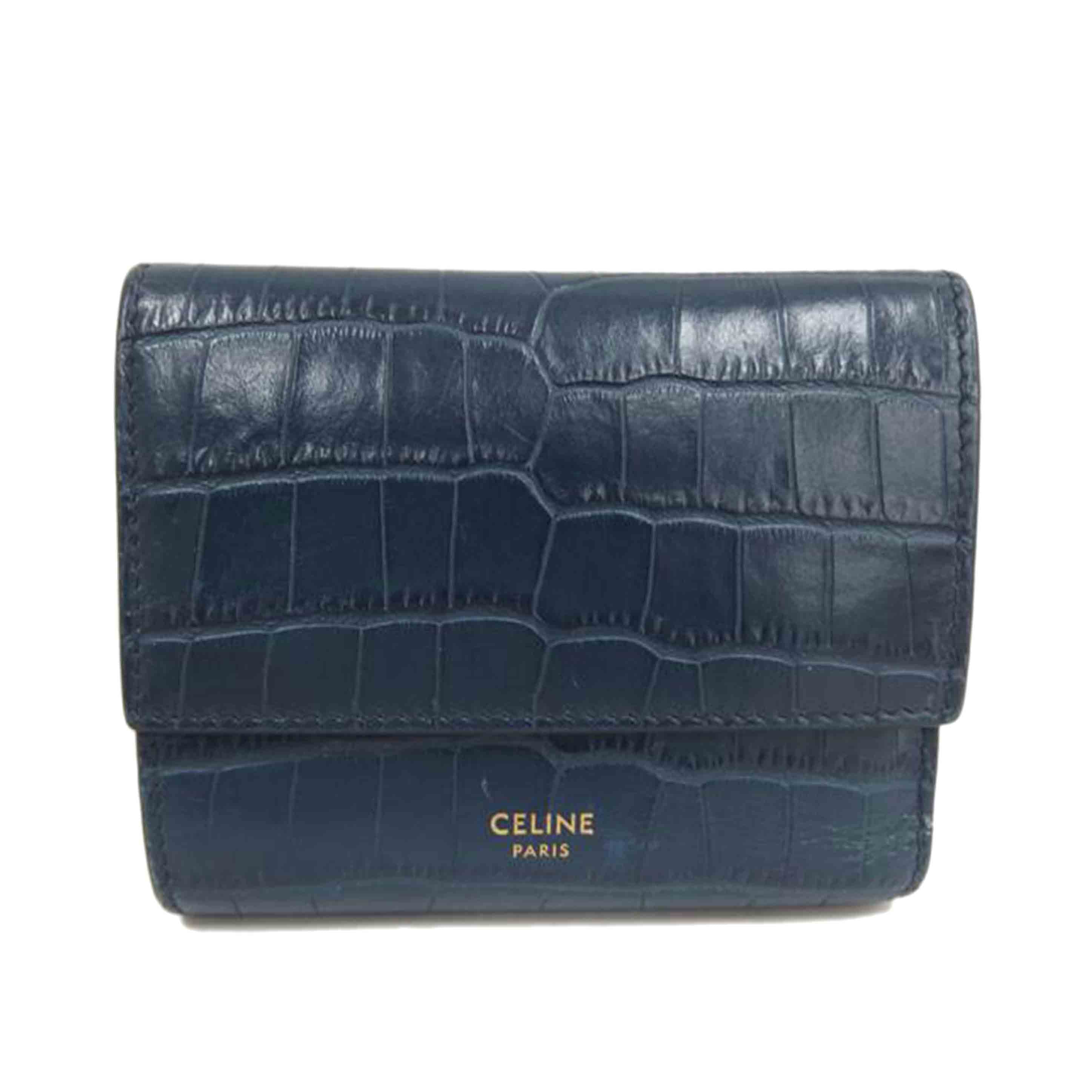 CELINE セリーヌ/スモールトリフォールド型押し財布//S.I******/ABランク/82