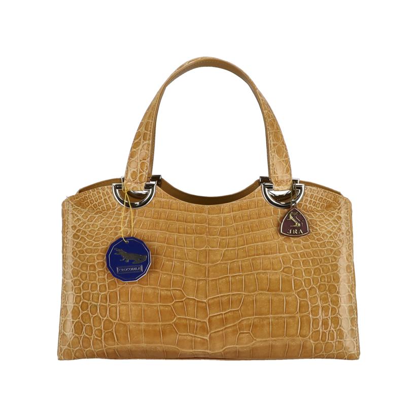 sanpo 三宝/クロコダイル　ハンドバッグ　JRAタグ付き／ベージュ//Aランク/01