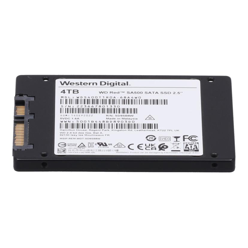 Western　Digital　WD ウェスタンデジタル/2．5インチSSD　4TB　RED/WDS400T1R0A-68A4W0//223667801330/Bランク/75