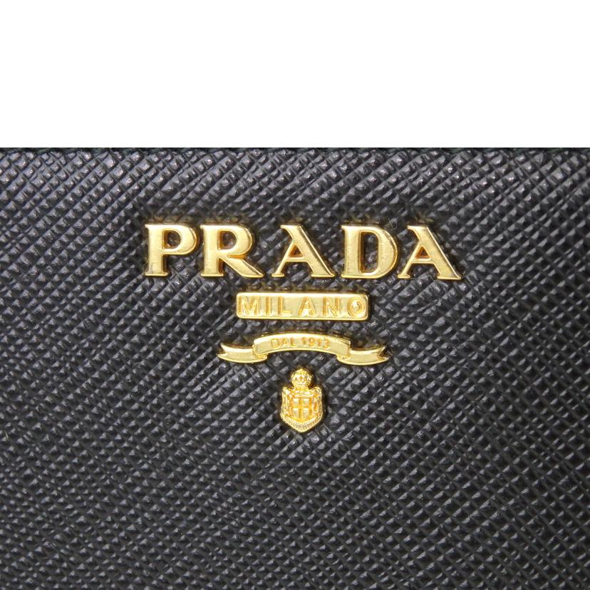 PRADA プラダ/サフィアーノ／2つ折り／コンパクト財布／NERO／黒/1ML522//62B/Aランク/84
