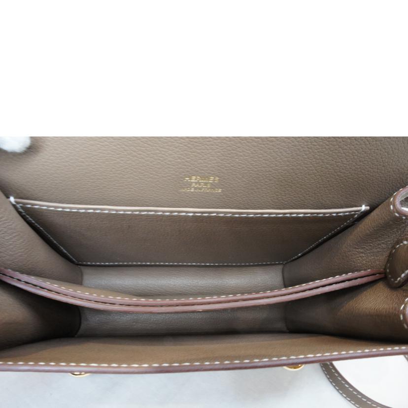 HERMES エルメス/ルリミニ18／エヴァーカラー／エトゥープ／GD金具//W/Aランク/92