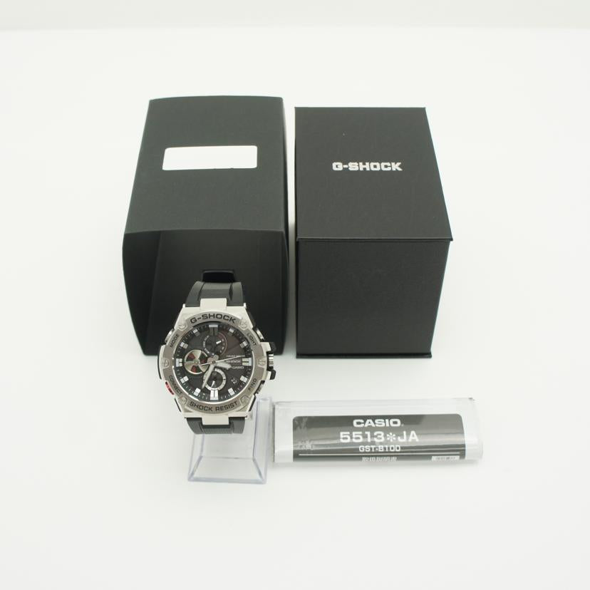 CASIO カシオ/G－SHOCK／G－STEEL／アナログ／ソーラーのみ／Bluetooth搭載/GST-B100-1AJF//003*****/Aランク/77