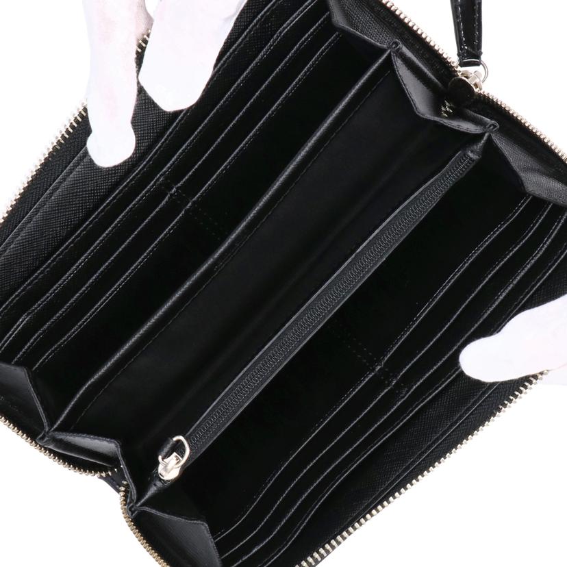 COACH コーチ/エナメルレザー／ラウンドファスナー長財布／ブラック//ABランク/18