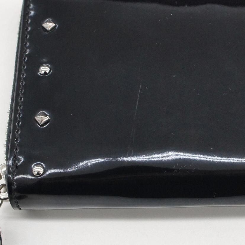 COACH コーチ/エナメルレザー／ラウンドファスナー長財布／ブラック//ABランク/18