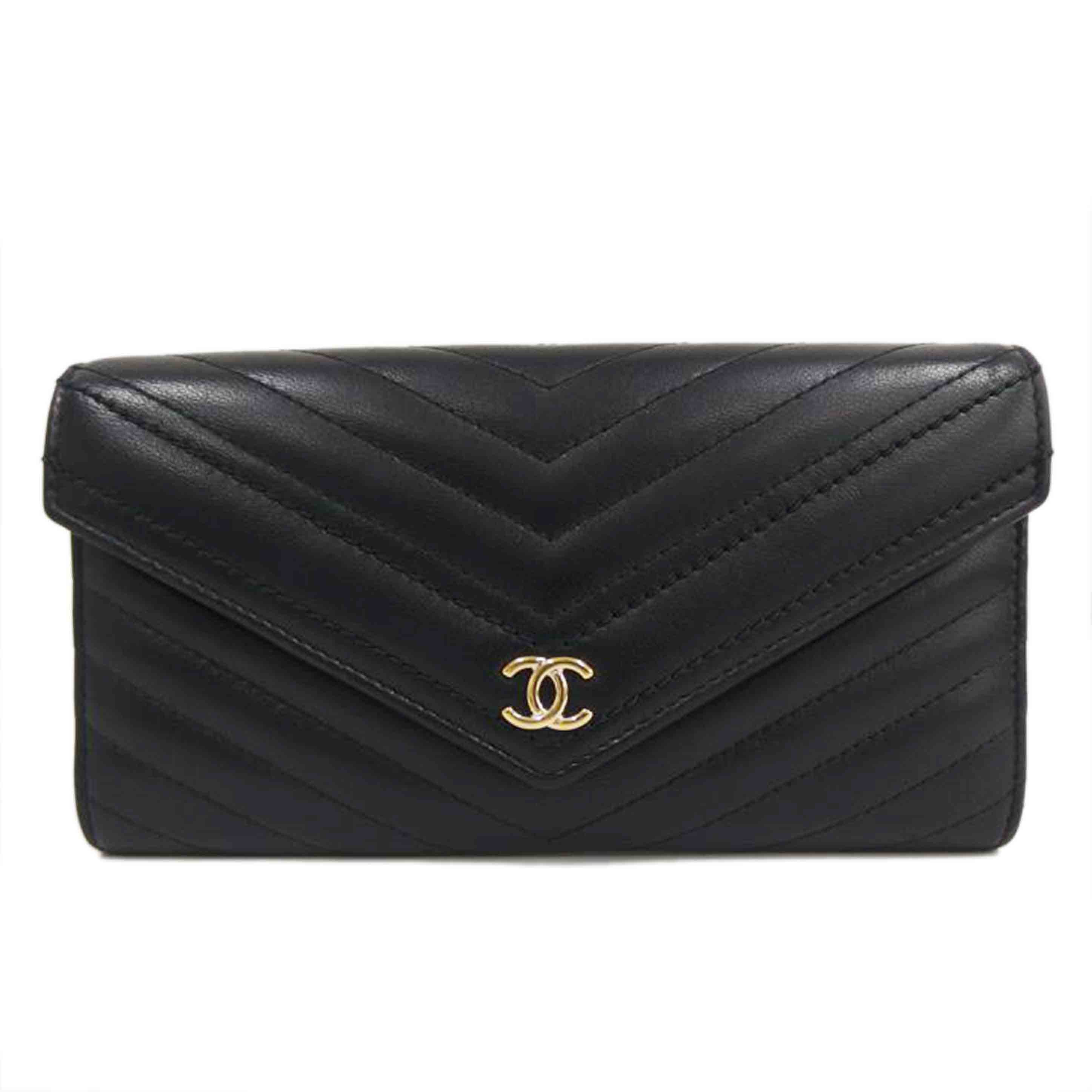 CHANEL シャネル/シェブロンVスティッチ折り財布//247*****/Bランク/82