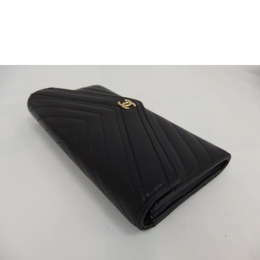 CHANEL シャネル/シェブロンVスティッチ折り財布//247*****/Bランク/82