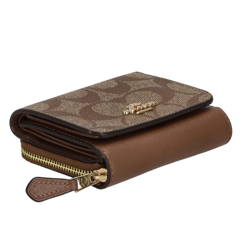 COACH コーチ/シグネチャー三つ折り財布／ブラウン/7731//G23**/Aランク/76