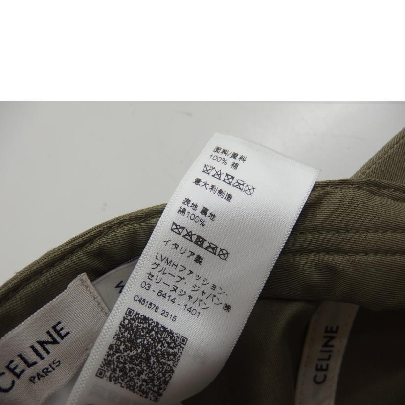 CELINE セリーヌ/ベイスボールキャップ／ウォッシュドコットン／カーキー//ABランク/82