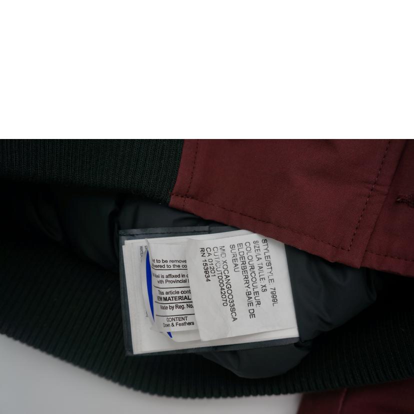 CANADA　GOOSE カナダグース/CANADA　GOOSE　ダウンショート丈JKワインレッド/7999L//Bランク/78
