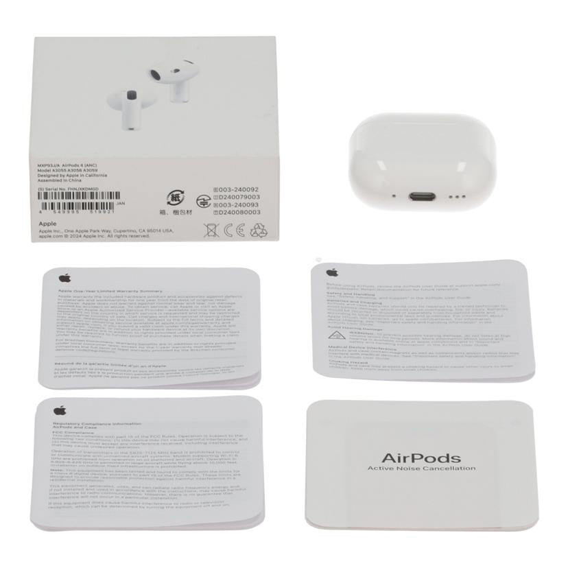 Apple アップル/AirPods　4MXP93J／A　アクティブノイズキャンセリング搭載/MXP93J A//sfhnjxkdmgd/Aランク/75