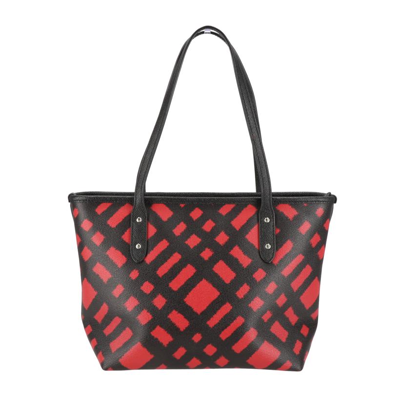COACH コーチ/ワイルドプラッド／トートバッグ／ブラック×レッド/F22246//G17**/Aランク/18