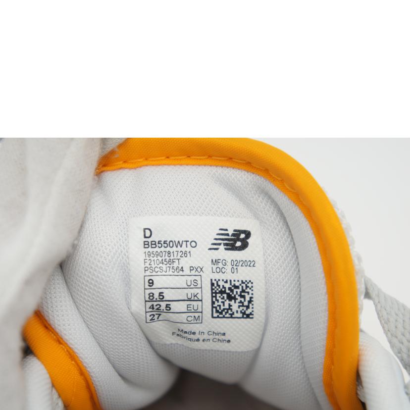 NB ニューバランス/550／イエロー/BB550WTO//ｻｲｽﾞ:27cm/Aランク/75