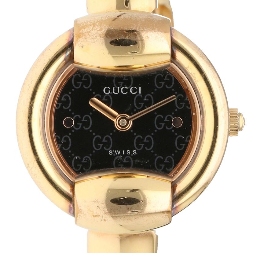 GUCCI グッチ/ブラック文字盤／バングルウォッチ／クォーツ/1400L//134*****/Bランク/18