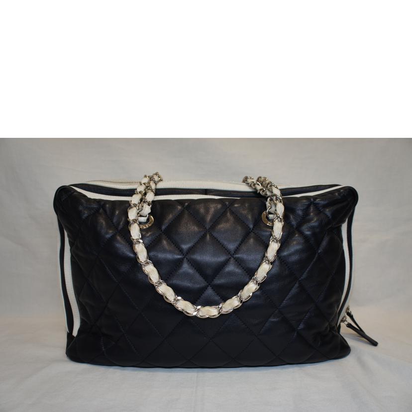 CHANEL シャネル/マトラッセデカココマークチェーントートネイビーラムスキン//131*****/Bランク/92